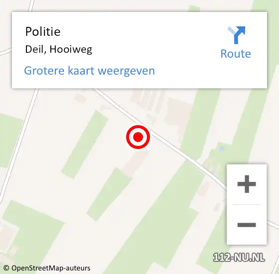 Locatie op kaart van de 112 melding: Politie Deil, Hooiweg op 16 januari 2024 07:09