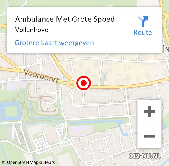 Locatie op kaart van de 112 melding: Ambulance Met Grote Spoed Naar Vollenhove op 16 januari 2024 07:17