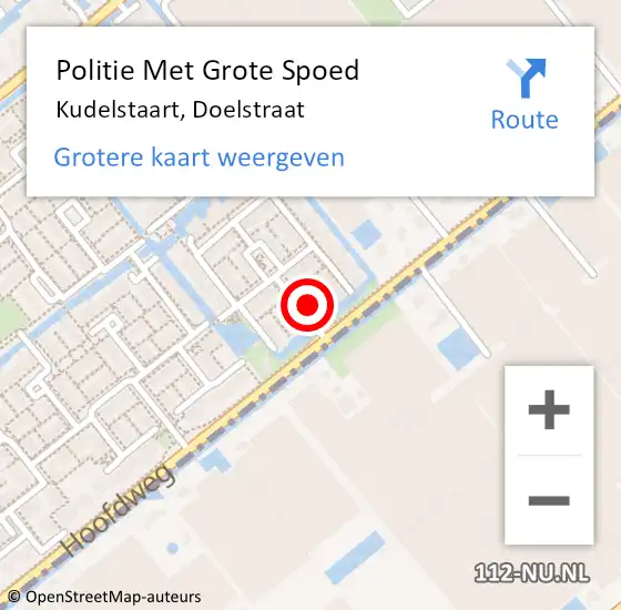 Locatie op kaart van de 112 melding: Politie Met Grote Spoed Naar Kudelstaart, Doelstraat op 16 januari 2024 08:02