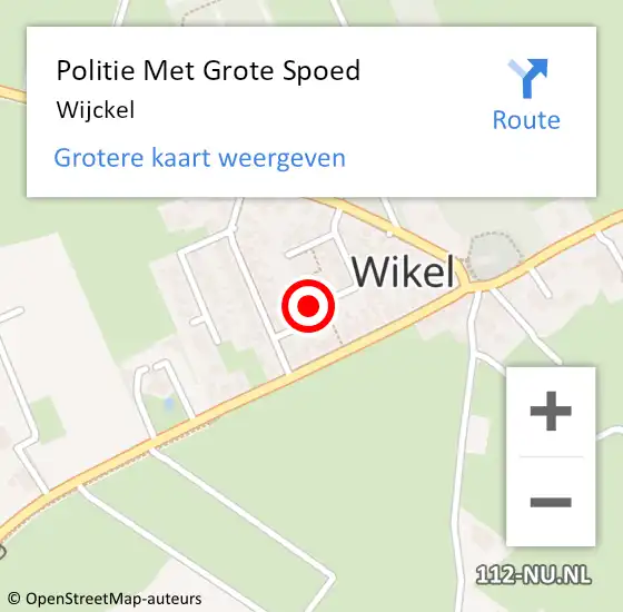 Locatie op kaart van de 112 melding: Politie Met Grote Spoed Naar Wijckel op 16 januari 2024 08:13