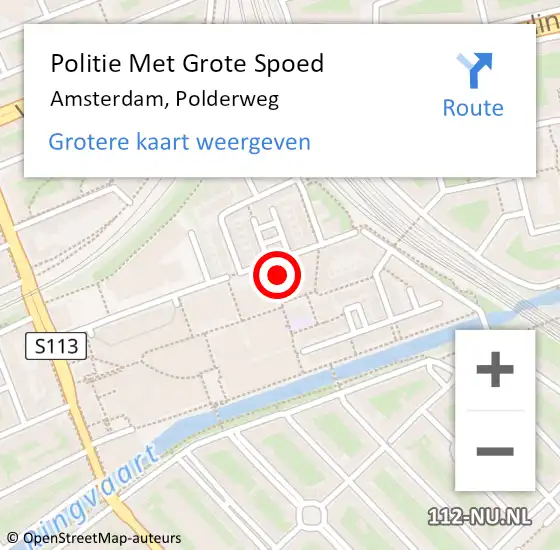 Locatie op kaart van de 112 melding: Politie Met Grote Spoed Naar Amsterdam, Polderweg op 16 januari 2024 08:16