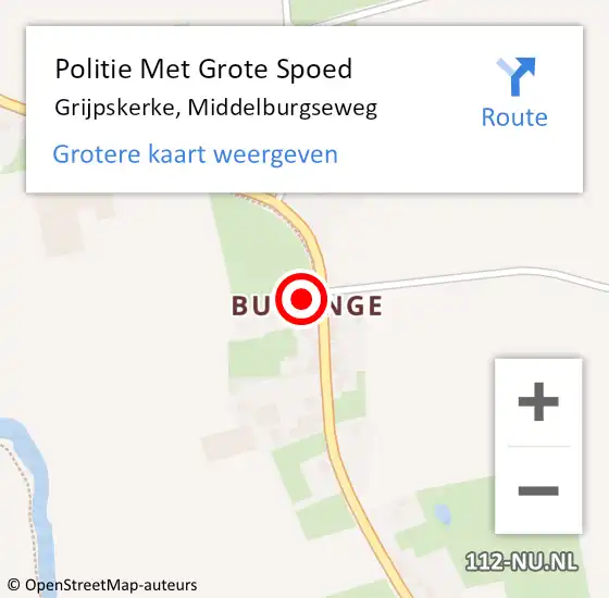 Locatie op kaart van de 112 melding: Politie Met Grote Spoed Naar Grijpskerke, Middelburgseweg op 16 januari 2024 08:45