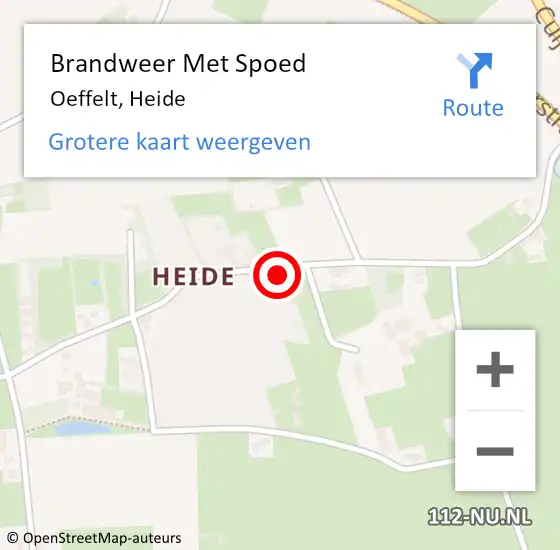 Locatie op kaart van de 112 melding: Brandweer Met Spoed Naar Oeffelt, Heide op 16 januari 2024 09:25