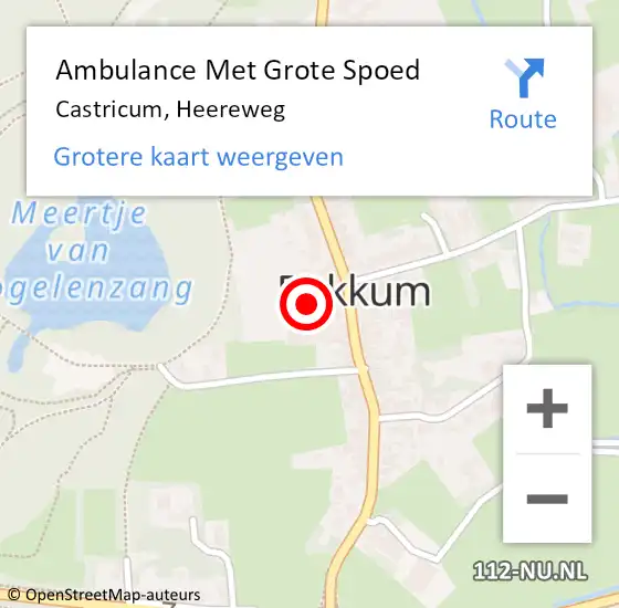 Locatie op kaart van de 112 melding: Ambulance Met Grote Spoed Naar Castricum, Heereweg op 16 januari 2024 09:32