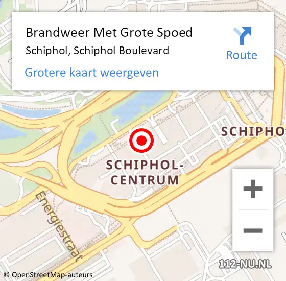 Locatie op kaart van de 112 melding: Brandweer Met Grote Spoed Naar Schiphol, Schiphol Boulevard op 16 januari 2024 10:46