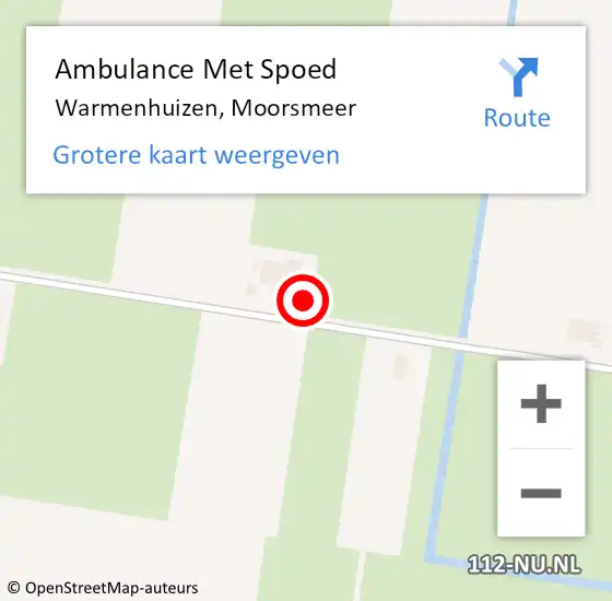 Locatie op kaart van de 112 melding: Ambulance Met Spoed Naar Warmenhuizen, Moorsmeer op 16 januari 2024 11:09