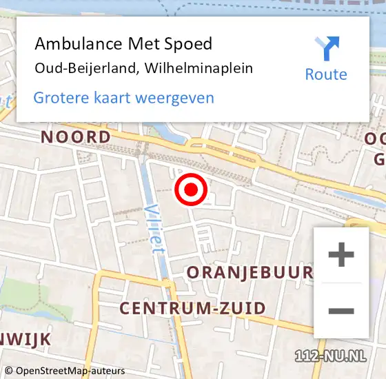 Locatie op kaart van de 112 melding: Ambulance Met Spoed Naar Oud-Beijerland, Wilhelminaplein op 16 januari 2024 11:59