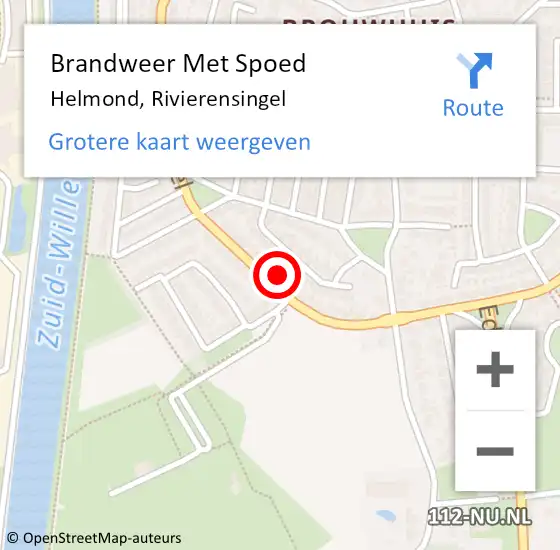 Locatie op kaart van de 112 melding: Brandweer Met Spoed Naar Helmond, Rivierensingel op 16 januari 2024 12:16