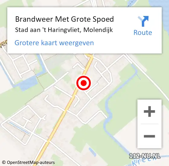 Locatie op kaart van de 112 melding: Brandweer Met Grote Spoed Naar Stad aan 't Haringvliet, Molendijk op 16 januari 2024 12:56
