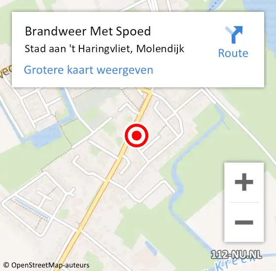 Locatie op kaart van de 112 melding: Brandweer Met Spoed Naar Stad aan 't Haringvliet, Molendijk op 16 januari 2024 13:27