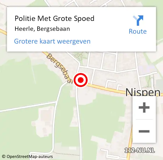 Locatie op kaart van de 112 melding: Politie Met Grote Spoed Naar Heerle, Bergsebaan op 16 januari 2024 14:04