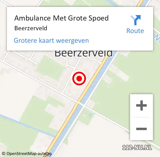 Locatie op kaart van de 112 melding: Ambulance Met Grote Spoed Naar Beerzerveld op 16 januari 2024 14:50