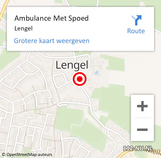 Locatie op kaart van de 112 melding: Ambulance Met Spoed Naar Lengel op 16 januari 2024 15:19