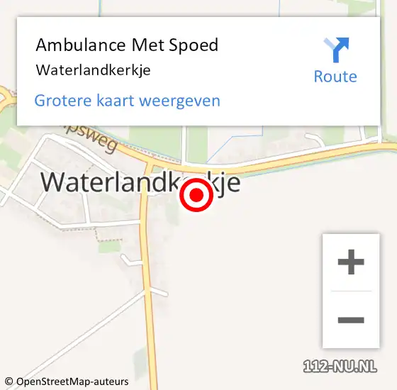 Locatie op kaart van de 112 melding: Ambulance Met Spoed Naar Waterlandkerkje op 16 januari 2024 15:30
