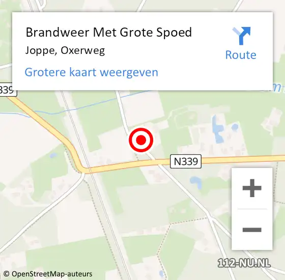Locatie op kaart van de 112 melding: Brandweer Met Grote Spoed Naar Joppe, Oxerweg op 16 januari 2024 17:42