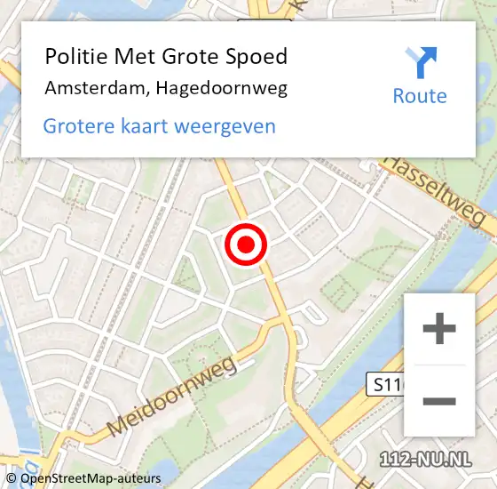 Locatie op kaart van de 112 melding: Politie Met Grote Spoed Naar Amsterdam, Hagedoornweg op 16 januari 2024 18:28