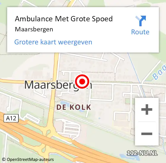 Locatie op kaart van de 112 melding: Ambulance Met Grote Spoed Naar Maarsbergen op 16 januari 2024 19:34