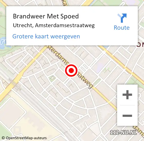 Locatie op kaart van de 112 melding: Brandweer Met Spoed Naar Utrecht, Amsterdamsestraatweg op 16 januari 2024 19:38