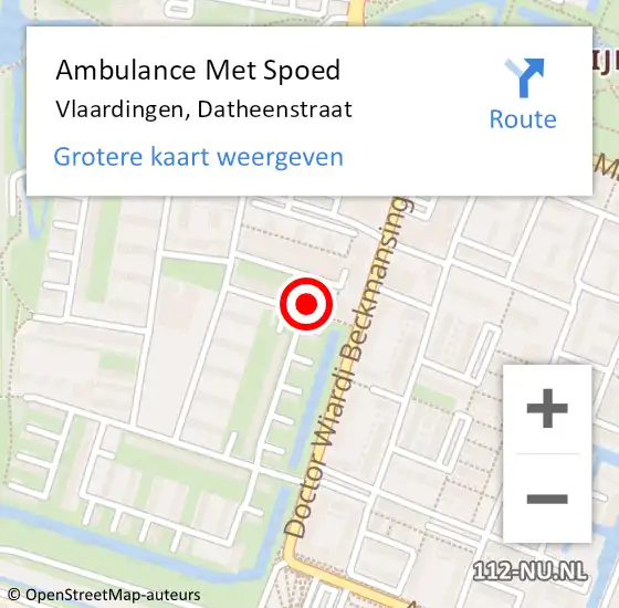 Locatie op kaart van de 112 melding: Ambulance Met Spoed Naar Vlaardingen, Datheenstraat op 16 januari 2024 21:50