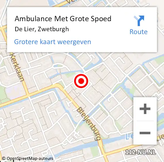 Locatie op kaart van de 112 melding: Ambulance Met Grote Spoed Naar De Lier, Zwetburgh op 16 januari 2024 22:20