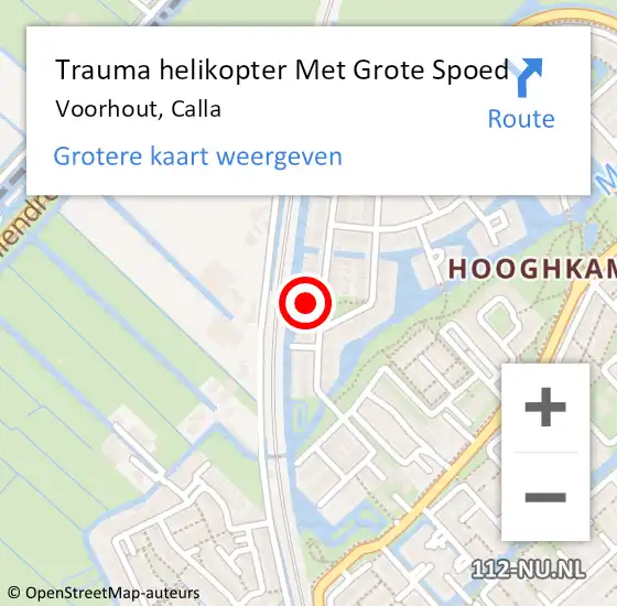 Locatie op kaart van de 112 melding: Trauma helikopter Met Grote Spoed Naar Voorhout, Calla op 16 januari 2024 23:34