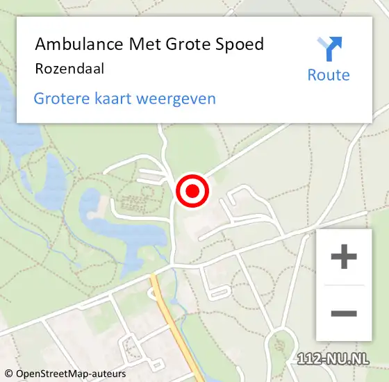 Locatie op kaart van de 112 melding: Ambulance Met Grote Spoed Naar Rozendaal op 17 januari 2024 00:35