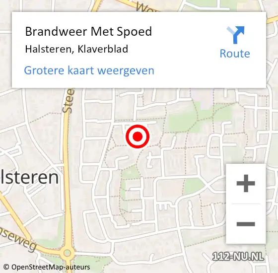 Locatie op kaart van de 112 melding: Brandweer Met Spoed Naar Halsteren, Klaverblad op 17 januari 2024 05:29