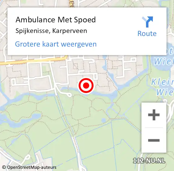 Locatie op kaart van de 112 melding: Ambulance Met Spoed Naar Spijkenisse, Karperveen op 17 januari 2024 08:29