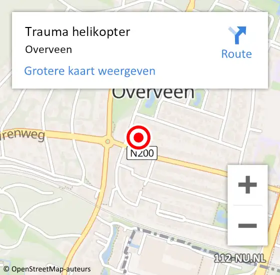 Locatie op kaart van de 112 melding: Trauma helikopter Overveen op 17 januari 2024 08:58