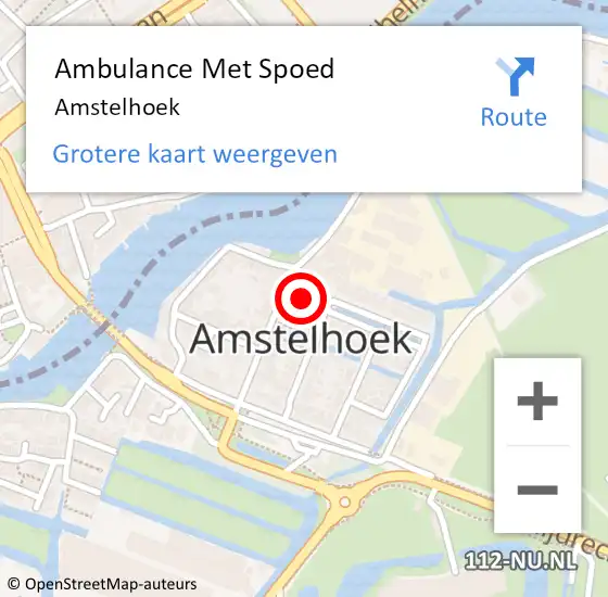 Locatie op kaart van de 112 melding: Ambulance Met Spoed Naar Amstelhoek op 17 januari 2024 09:10
