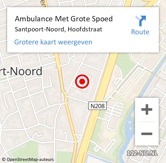 Locatie op kaart van de 112 melding: Ambulance Met Grote Spoed Naar Santpoort-Noord, Hoofdstraat op 17 januari 2024 09:18
