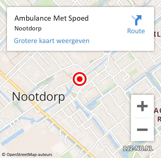 Locatie op kaart van de 112 melding: Ambulance Met Spoed Naar Nootdorp op 17 januari 2024 10:06