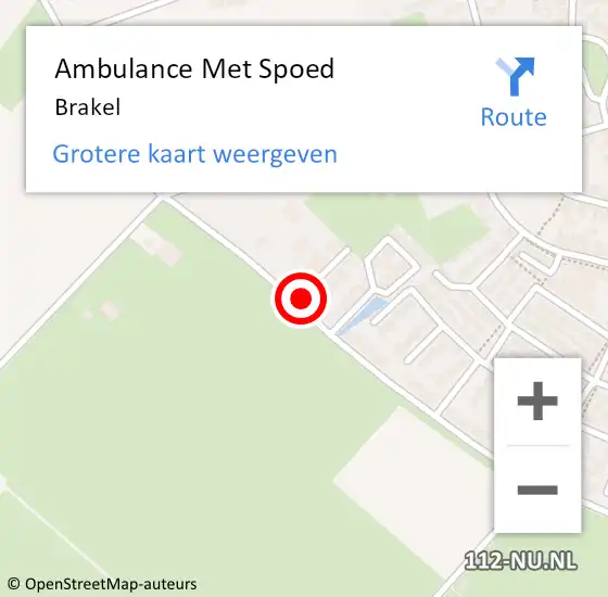 Locatie op kaart van de 112 melding: Ambulance Met Spoed Naar Brakel op 17 januari 2024 13:20