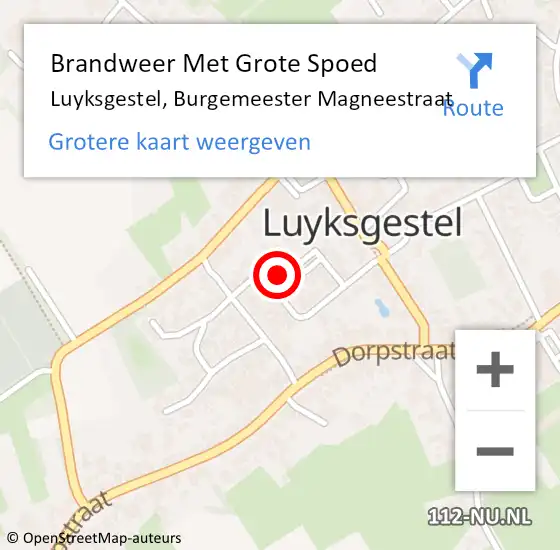Locatie op kaart van de 112 melding: Brandweer Met Grote Spoed Naar Luyksgestel, Burgemeester Magneestraat op 17 januari 2024 15:58