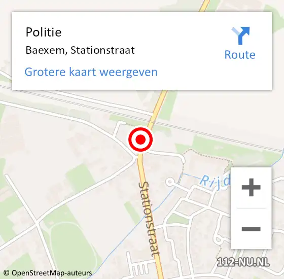 Locatie op kaart van de 112 melding: Politie Baexem, Stationstraat op 17 januari 2024 16:19