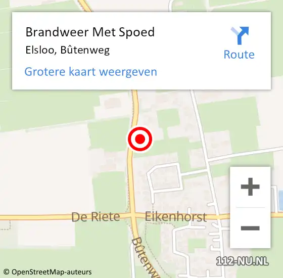 Locatie op kaart van de 112 melding: Brandweer Met Spoed Naar Elsloo, Bûtenweg op 17 januari 2024 16:42