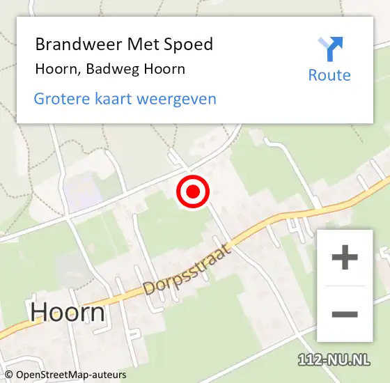 Locatie op kaart van de 112 melding: Brandweer Met Spoed Naar Hoorn, Badweg Hoorn op 17 januari 2024 18:14