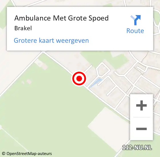 Locatie op kaart van de 112 melding: Ambulance Met Grote Spoed Naar Brakel op 17 januari 2024 21:47