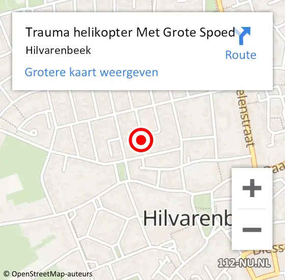 Locatie op kaart van de 112 melding: Trauma helikopter Met Grote Spoed Naar Hilvarenbeek op 18 januari 2024 00:36