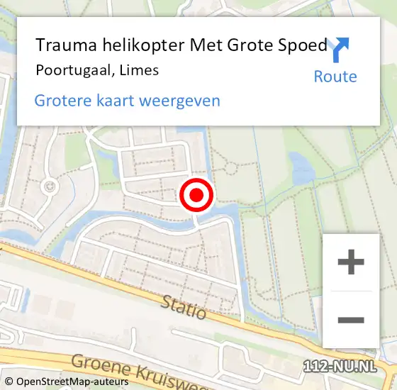 Locatie op kaart van de 112 melding: Trauma helikopter Met Grote Spoed Naar Poortugaal, Limes op 18 januari 2024 09:29