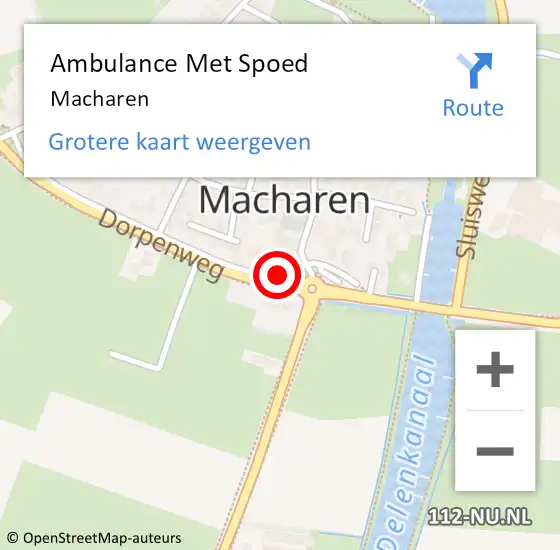 Locatie op kaart van de 112 melding: Ambulance Met Spoed Naar Macharen op 18 januari 2024 11:00