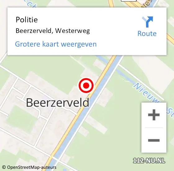 Locatie op kaart van de 112 melding: Politie Beerzerveld, Westerweg op 18 januari 2024 11:23