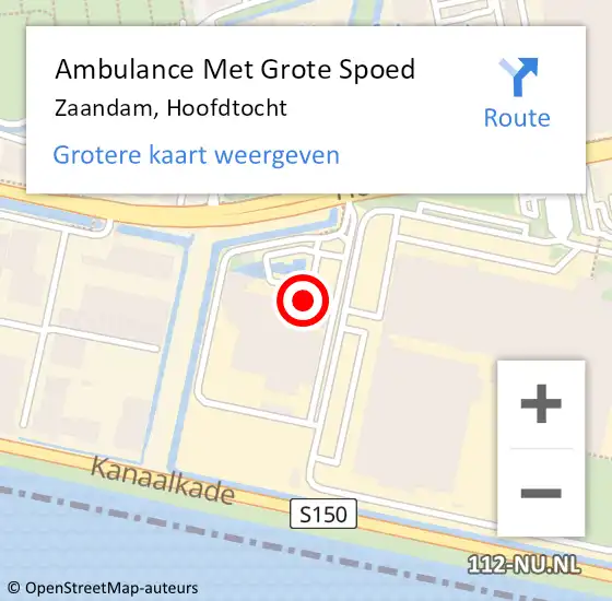Locatie op kaart van de 112 melding: Ambulance Met Grote Spoed Naar Zaandam, Hoofdtocht op 18 januari 2024 11:32