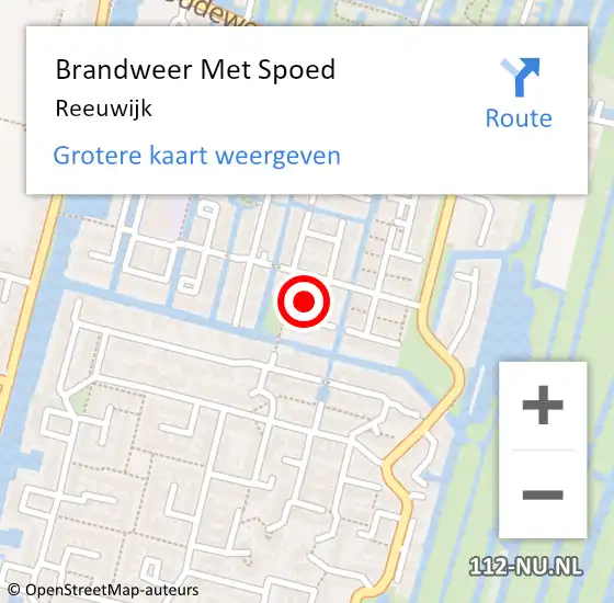 Locatie op kaart van de 112 melding: Brandweer Met Spoed Naar Reeuwijk op 18 januari 2024 11:36