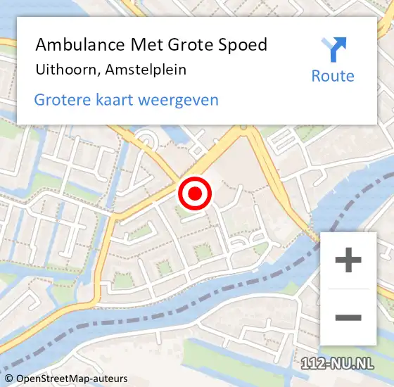 Locatie op kaart van de 112 melding: Ambulance Met Grote Spoed Naar Uithoorn, Amstelplein op 18 januari 2024 14:29