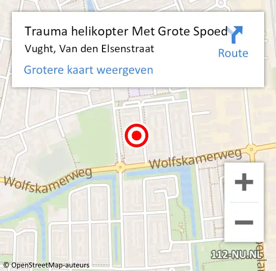 Locatie op kaart van de 112 melding: Trauma helikopter Met Grote Spoed Naar Vught, Van den Elsenstraat op 18 januari 2024 16:02