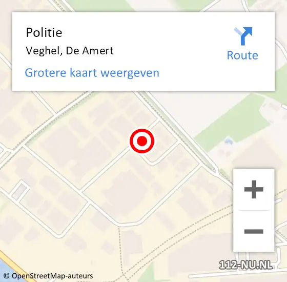 Locatie op kaart van de 112 melding: Politie Veghel, De Amert op 18 januari 2024 16:21