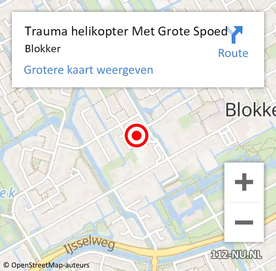 Locatie op kaart van de 112 melding: Trauma helikopter Met Grote Spoed Naar Blokker op 18 januari 2024 16:52