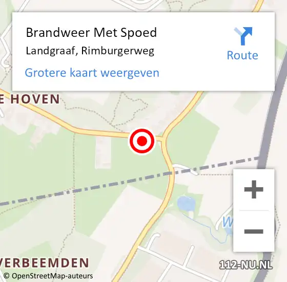 Locatie op kaart van de 112 melding: Brandweer Met Spoed Naar Landgraaf, Rimburgerweg op 18 januari 2024 23:37