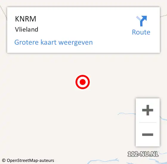 Locatie op kaart van de 112 melding: KNRM Vlieland op 22 september 2014 17:39